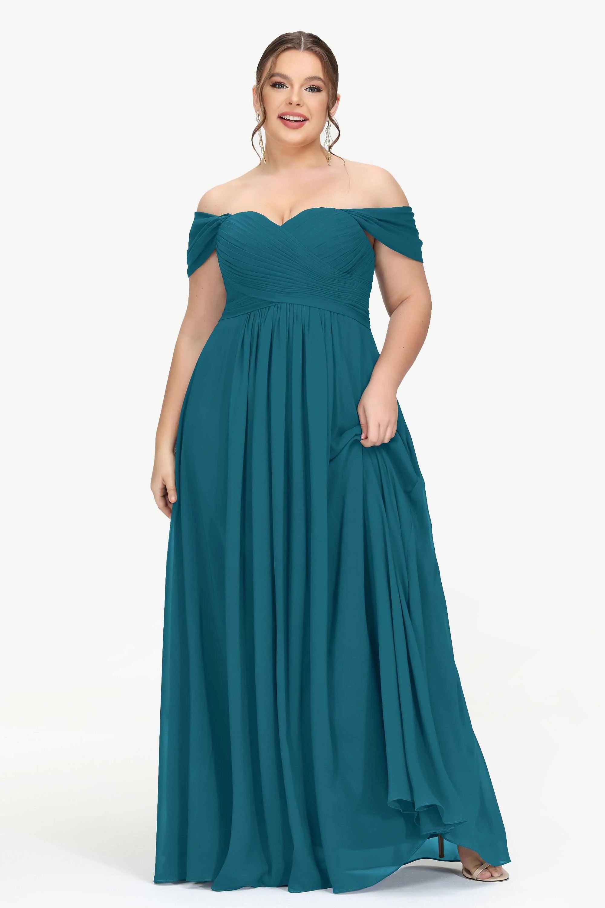 Vestidos Elegantes Para Damas De Honor Junior Con Hombros Descubiertos Piscina main image 0